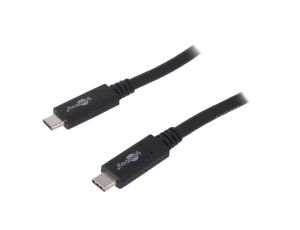 Kabel USB 3.2 USB C wtyk, z obu stron 0,5m czarny 20Gbps 100W 38872