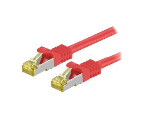 Patch cord S/FTP 6a linka Cu LSZH czerwony 5m 26AWG 91625