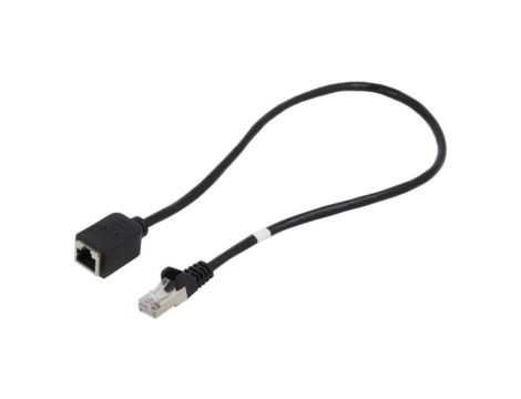 GOOBAY-73386 Przedłużacz RJ45 F/UTP 5e linka Cu PVC czarny 0,5m 26AWG