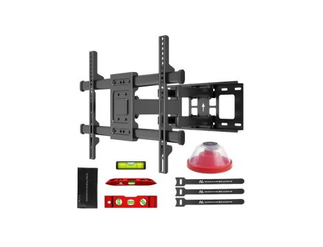 Uchwyt do TV Maclean, max VESA 600x400, 32-85, 60kg, reg.kąta w pionie i poziomie, profil 65-390mm, czarny, MC-789