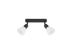 Spot lampa sufitowa czarna z białymi kloszami MALTA 2 LP-877/2W BK Light Prestige