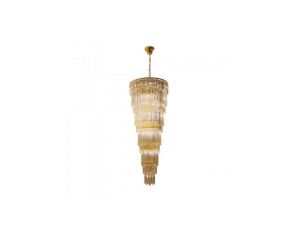 Lampa wisząca elegancki żyrandol szklany 2m LUXE Złoty E14 19002/40-GLD Zuma Line