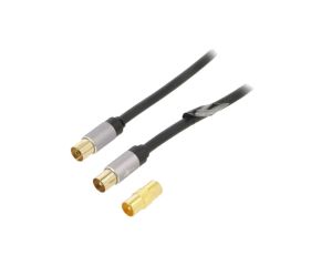 Kabel 5m ekranowany, oplot z drutów aluminiowych PVC czarny 78355