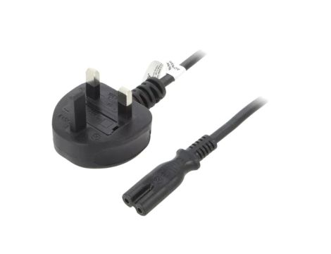 SN37-3/07/1.8BK Kabel BS 1363 (G) wtyk, IEC C7 żeński PVC 1,8m czarny 2,5A