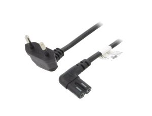 Kabel CEE 7/16 (C) wtyk kątowy, IEC C7 żeński kątowy PVC 1,5m 73018