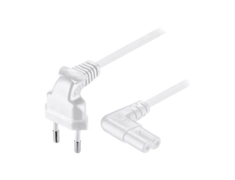 SN15-02/07/050W Kabel CEE 7/16 (C) wtyk kątowy, IEC C7 żeński kątowy PVC 5m