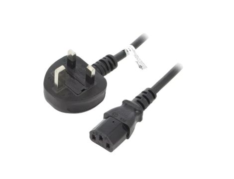 SN40-3/10/1.5BK Kabel BS 1363 (G) wtyk, IEC C13 żeński PVC 1,5m czarny 5A