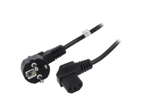 Kabel CEE 7/7 (E/F) wtyk kątowy, IEC C13 żeński 90 PVC 1,5m 96042