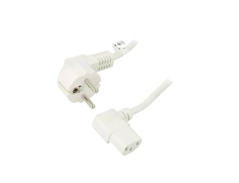 SN325-3/10/5WH Kabel CEE 7/7 (E/F) wtyk kątowy, IEC C13 żeński 90 PVC 5m