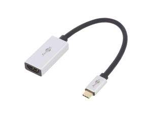 Adapter HDCP 2.2, HDMI 2.1 HDMI gniazdo, USB C wtyk złocony 60194