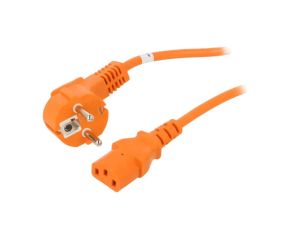 Kabel CEE 7/7 (E/F) wtyk kątowy, IEC C13 żeński PVC 2m 10A 95288