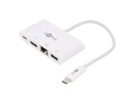 Adapter HDMI 1.4, USB 3.0 0,15m biały Obsługa: 4K, UHD 2160p 51772