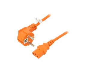 Kabel CEE 7/7 (E/F) wtyk kątowy, IEC C13 żeński PVC 5m 10A 95290