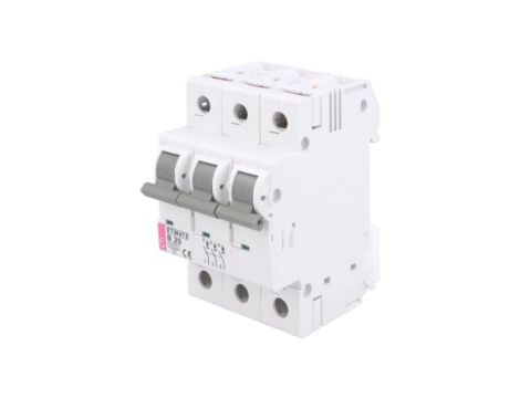 002115517 Wyłącznik nadprądowy, 230/400VAC, Prąd znamionowy: 20A, Bieguny: 3, 6kA, Szczelność: IP20