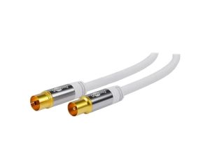 Kabel 1m PVC biały 75 Obsługa: 4K, FullHD, UHD 2160p 70313