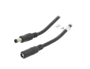 Kabel DC 5,5/2,5 wtyk, DC 5,5/2,5 gniazdo czarny 10m 71402