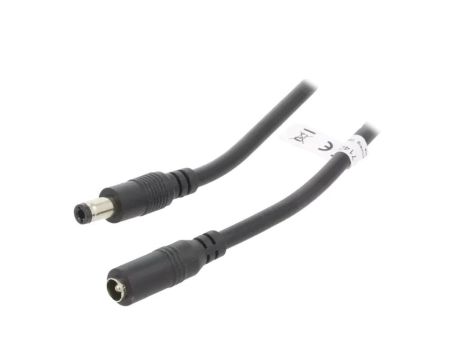 GOOBAY-71402 Kabel DC 5,5/2,5 wtyk, DC 5,5/2,5 gniazdo czarny 10m