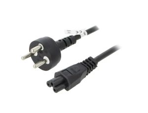 Kabel DE1-13P (K) wtyk, IEC C5 żeński PVC 2m czarny 10A 250V 30857