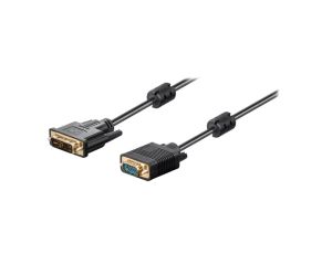DVI-VGA/2G Kabel D-Sub 15pin HD wtyk,DVI-I (24+5) wtyk 2m czarny