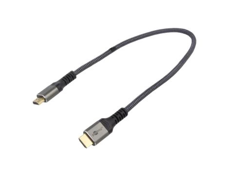 GOOBAY-PLUS-64992 Kabel HDMI 2.0 HDMI wtyk,z obu stron PVC tekstylny Dł: 0,5m
