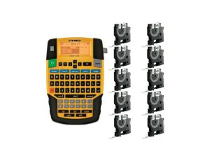 Drukarka etykiet DYMO Rhino 4200 dla elektryka, instalatora, przemysłu s0955990 + 10 taśm DYMO IND 9mm x 1,5m (biała / czarny na