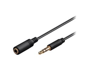 Kabel Jack 3,5mm 3-PIN gniazdo,Jack 3,5mm 3-PIN wtyk 5m czarny 97122