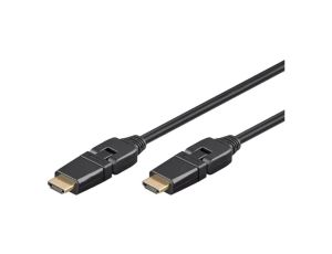 Kabel HDMI 1.4 HDMI wtyk ruchomy 90,z obu stron 2m czarny 31914