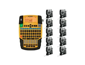 Drukarka etykiet DYMO Rhino 4200 dla elektryka, instalatora, przemysłu s0955990 + 10 taśm DYMO IND 9mm x 5,5m (biała / czarny na