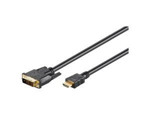 Kabel HDMI 1.4 DVI-D (18+1) wtyk,HDMI wtyk 1m czarny 51579