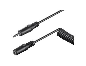 Kabel Jack 3,5mm gniazdo,Jack 3,5mm wtyk 5m czarny Øzewn: 4mm 50017