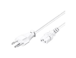 Kabel IEC C13 żeński,SEV-1011 (J) wtyk PVC 2m biały 10A 250V 94015