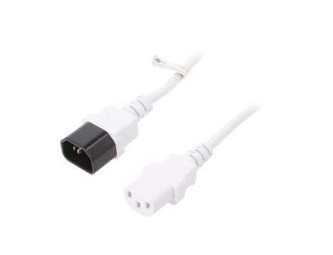 WN112-3/07/2WH Kabel IEC C13 żeński,IEC C14 męski PVC 2m biały 10A 250V