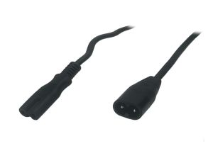 Przedł.użacz kabli ze złączem gniazdo C8 i wtyk C7 (radiowe/ grundig / ósemka) - POSAC-C7C8BK15 czarny 1,5m