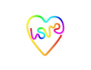 Neon LED RGB LOVE W SERCU FLRN02 + pilot Forever Light