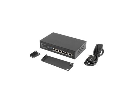 Switch PoE+ 10 19 RACK 6x port RJ45 (4x PoE+ Fast Ethernet + 2x Uplink Gigabit 1000Mb/s) przełącznik niezarządzalny RSFE-4P-2FE-