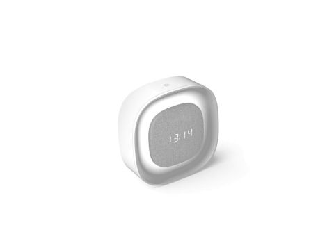 Budzik z nocną lampką LED PURE FNL-03 BJORN biały kwadratowy Forever Light