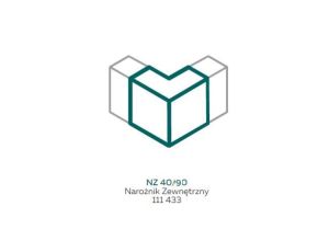 AKS Zielonka Narożnik zewnętrzny NZ 40/90 biały