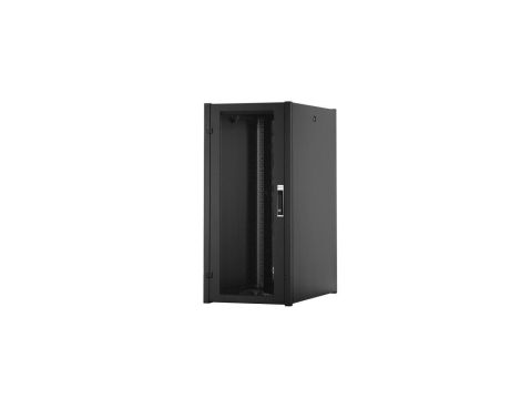 Szafa sieciowa stojąca Hyper Pro 19 26U rack 600x1000, drzwi przód perforacja, czarny, 1000kg DN-51018-P-B