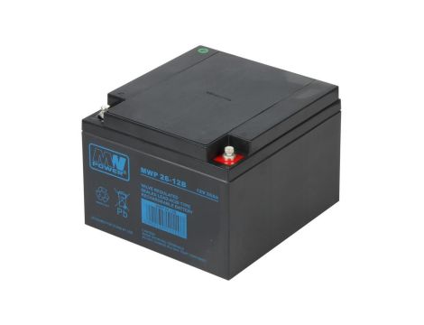 Akumulator VRLA AGM 12V 26Ah (żywotność 12-15lat) MWP 26-12B M5