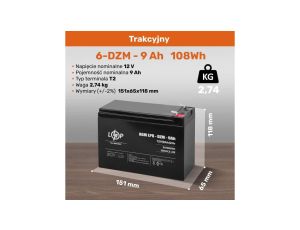 Akumulator VRLA AGM 12V 35Ah (żywotność 5-6lat) LP6-DZM-35Ah