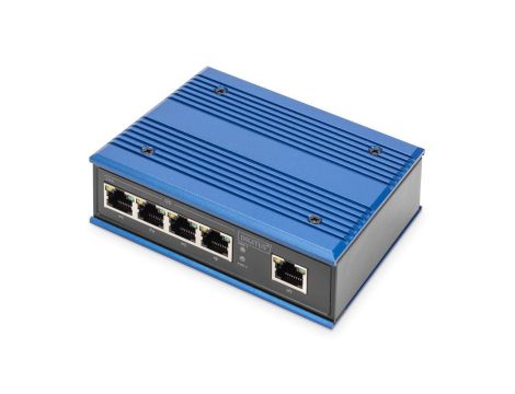 Przemysłowy switch 4x 1000Base-TX + 1x uplink 1000Base-TX DIN rozszerzony zakres temperatur DN-651118