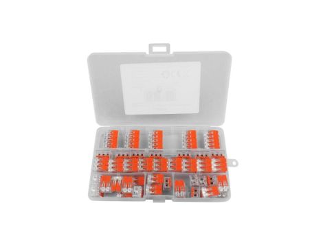 Zestaw szybkozłączek elektrycznych 2P/25 szt., 3P/25 szt., 5P/5 szt., 32A/450V, 55szt w pudełku