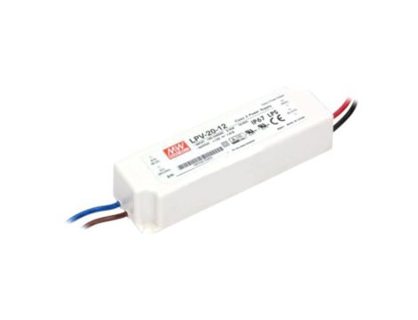 Zasilacz impulsowy, LED, 20W, 12VDC, 1,67A, 90264VAC, 127370VDC LPV-20-12
