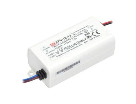 Zasilacz impulsowy, LED, 12W, 12VDC, 1A, 90264VAC, 127370VDC APV-12-12