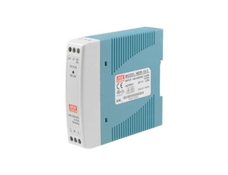 Zasilacz impulsowy, na szynę DIN, 10W, 5VDC, 2A, 85264VAC, OUT: 1 MDR-10-5