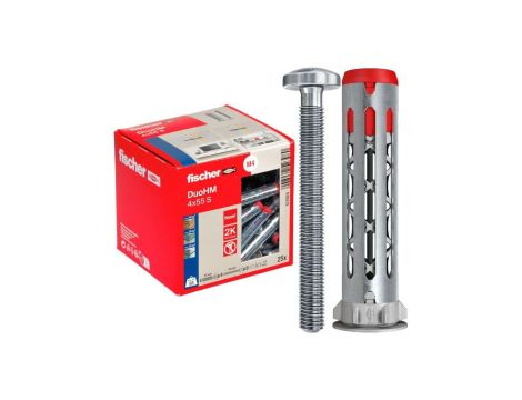 Kołki rozporowe DuoHM 4x55mm 2-składnikowe z wkrętem PZ2 M4x55 do płyt karton gips i wiórowych FISCHER 25 sztuk