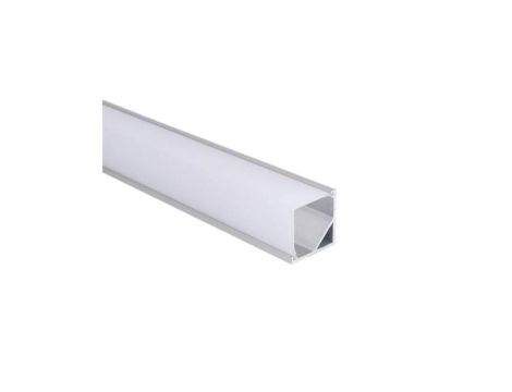 Profil LED kątowy kwadrat anod. aluminium 2m z kloszem, zaślepkami i uchwytami, dla taśm do 10mm