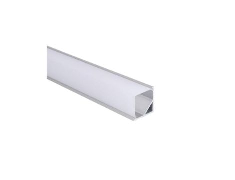 Profil LED kątowy kwadrat anod. aluminium 2m z kloszem, zaślepkami i uchwytami komplet 5 sztuk PROMOCJA