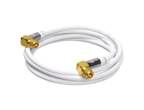 SAT-90-F/F-1000-WH Kabel 10m F wtyk kątowy, z obu stron PVC ekranowane złącza