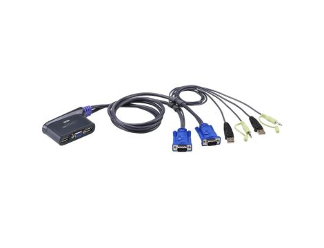 Aten Kabelkowy przełącznik KVM 2 port USB VGA Audio 0,9m
